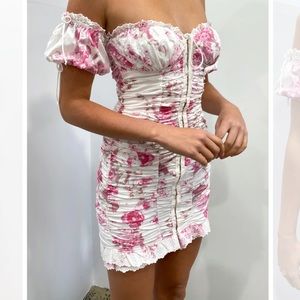 For Love & Lemons Mills Ruched Dress